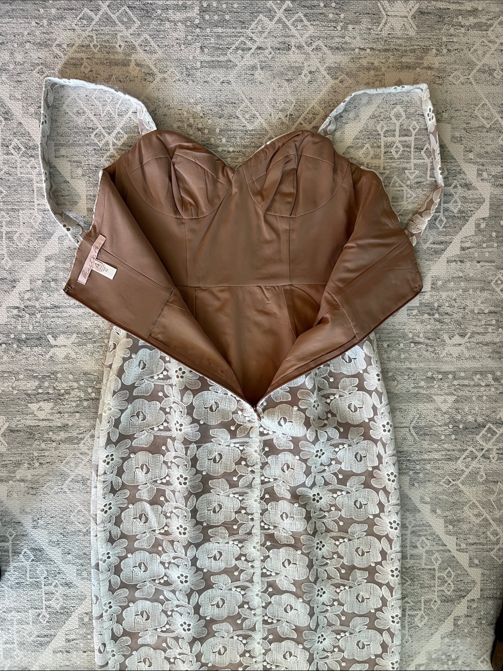 Anthropologie HUTCH Slim Lace Corset Midi Dress in White Size 4 - Picture 9 of 12